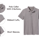 Heather Gray (5-Pack) 10 5-Pack School Uniform Tagless Polo Tshirt for Little Boys & Big Boys
